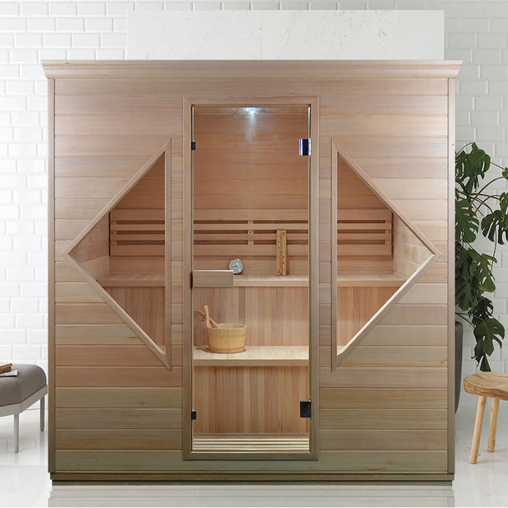 SAUNA EVOLUTION® Indoor Luxury Traditional Wood Spa Dry Sauna Room Glass 06