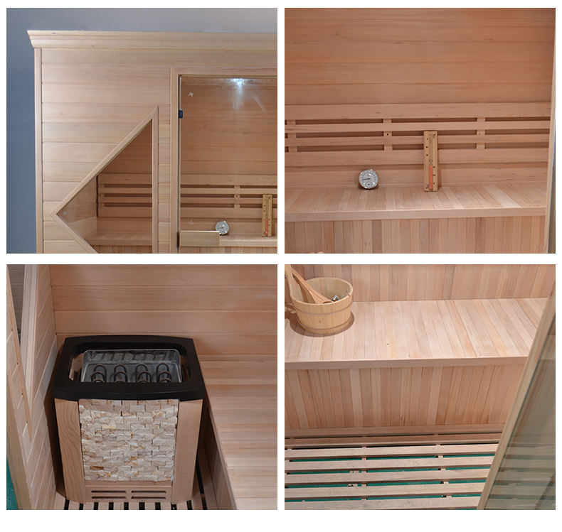 SAUNA EVOLUTION® Indoor Luxury Traditional Wood Spa Dry Sauna Room Glass 06
