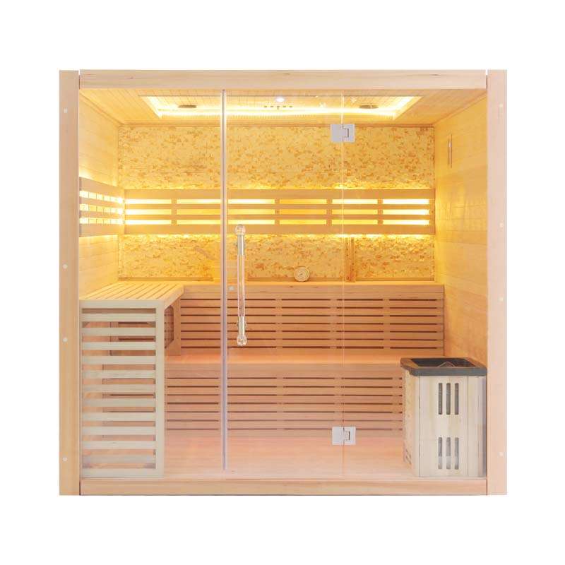 SAUNA EVOLUTION® Hemlock / Red Cedar Indoor Therapy Wood Steam Sauna Rooms Glass 09