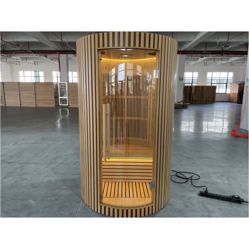 SAUNA EVOLUTION® Hemlock Round Indoor Sauna Room Far Infrared 08