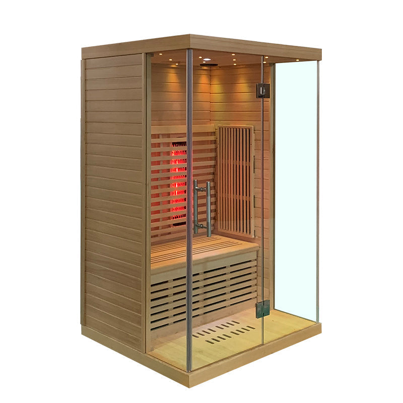 SAUNA EVOLUTION® Indoor Low EMF Sauna with Front Glass Far Infrared 05