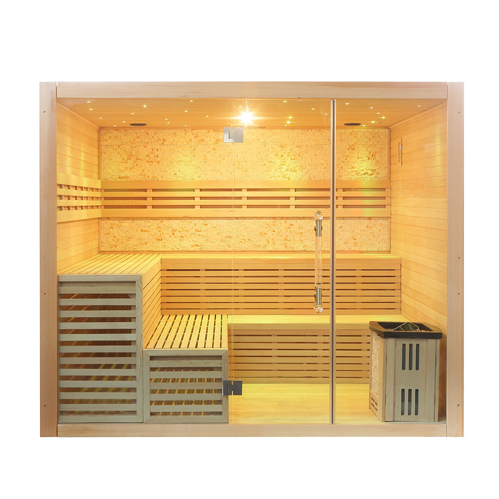 SAUNA EVOLUTION® Include Therapy Wood Traditional Steam Sauna Modern Relax 7