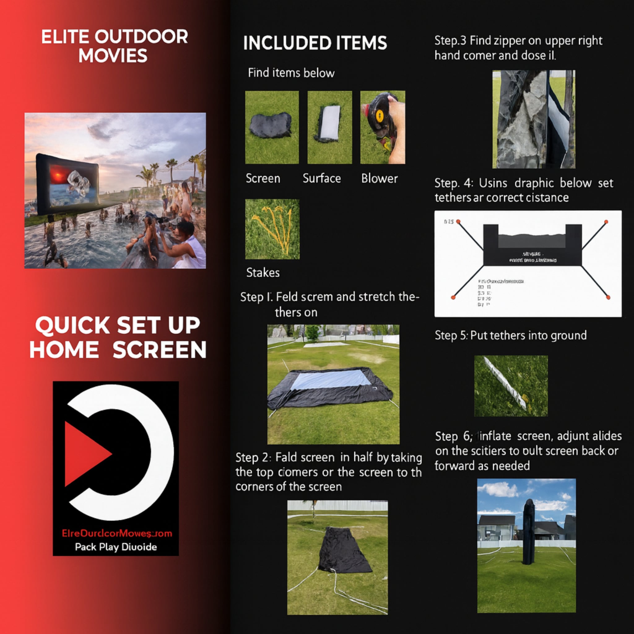 Elite Outdoor Movies 17' Nano Outdoor Cinema System