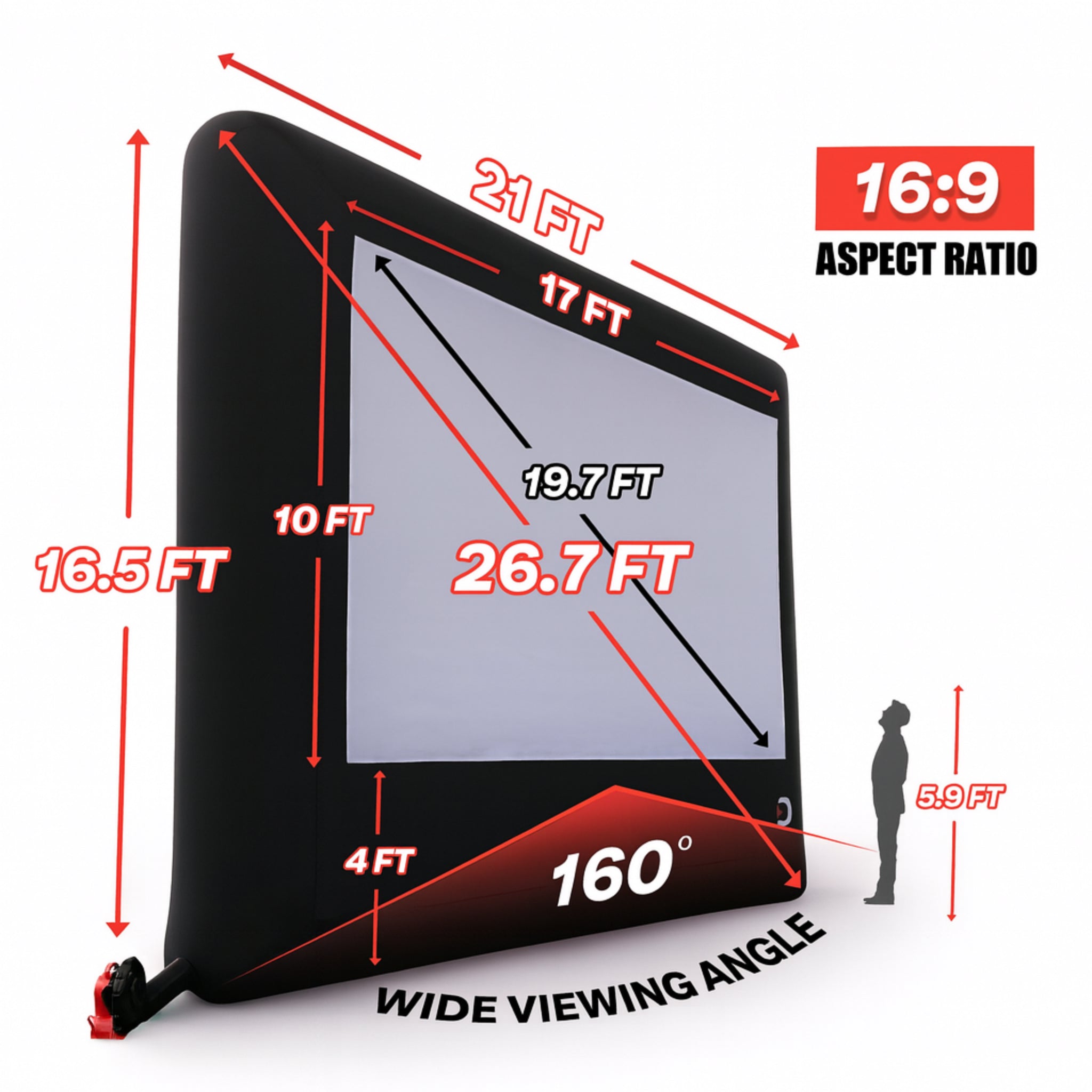 Elite Outdoor Movies 17' Nano Outdoor Cinema System
