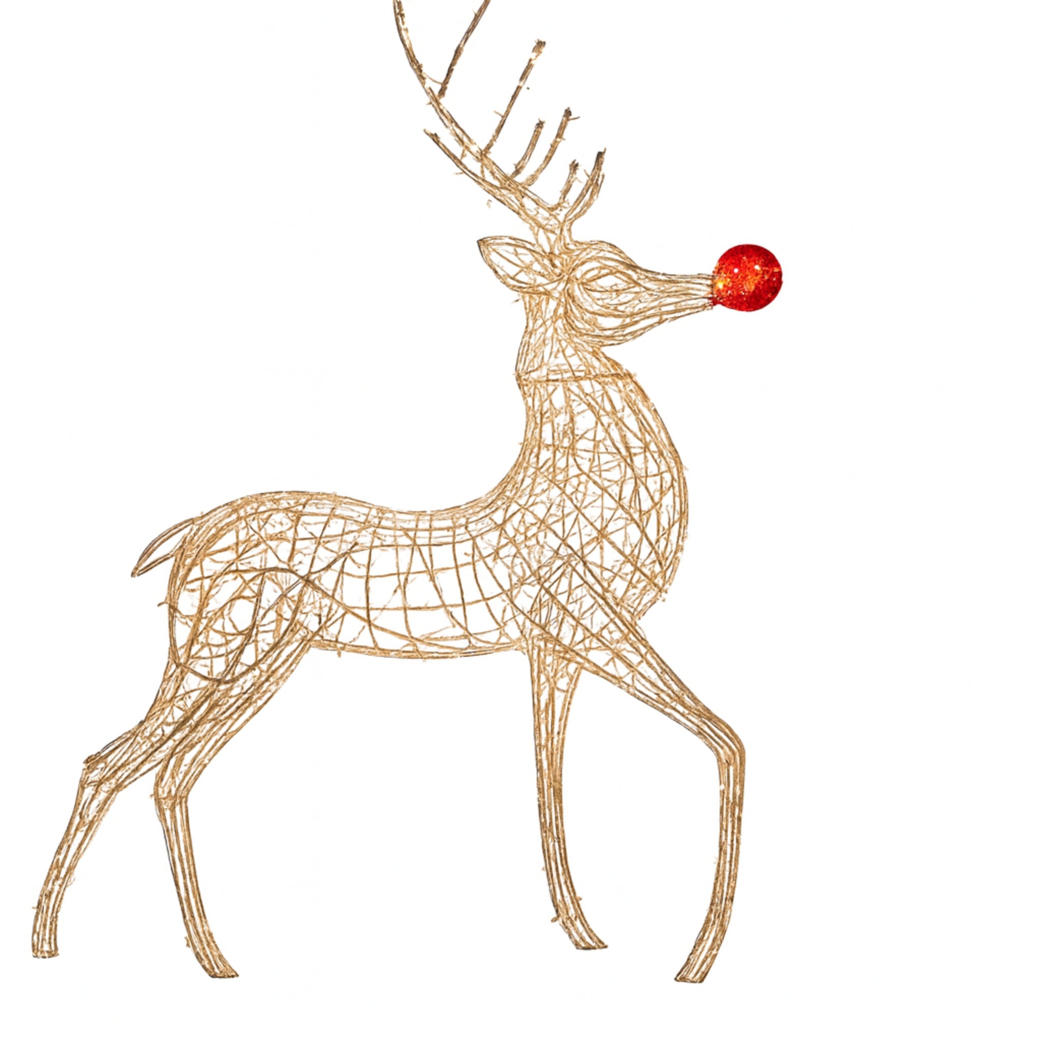 Giant Pre-Lit LED Red Nose Reindeer