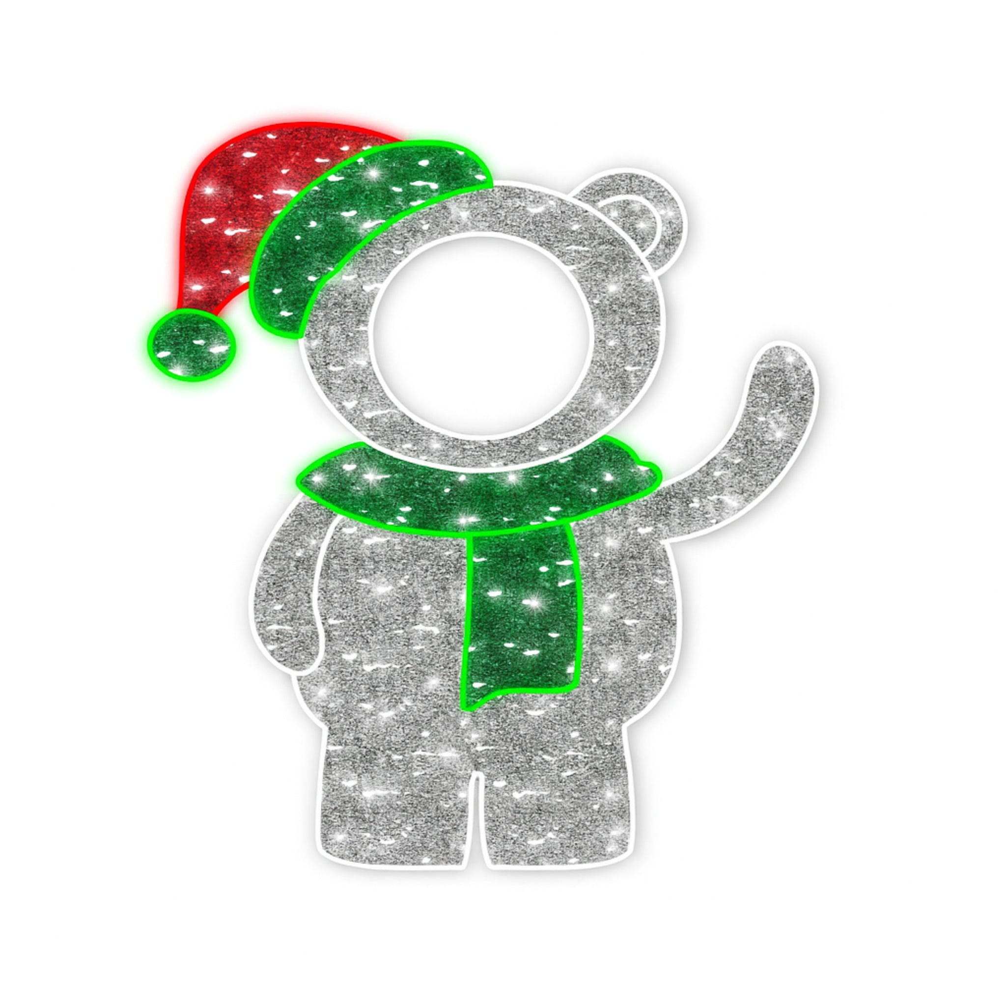 Set of 2 Polar Bear Pre-Lit LED Illuminating Photo Props