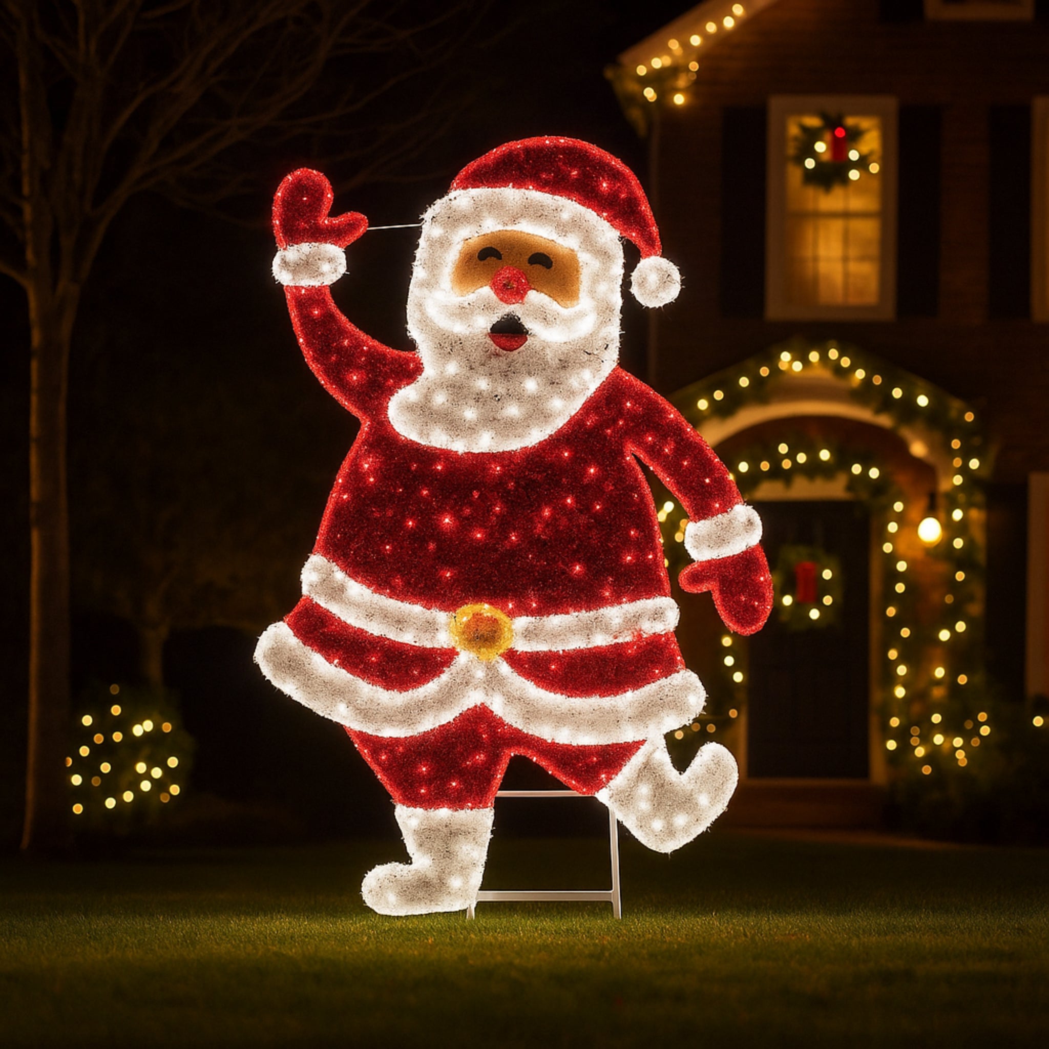 Santa Pre-Lit LED Illuminating Photo Prop