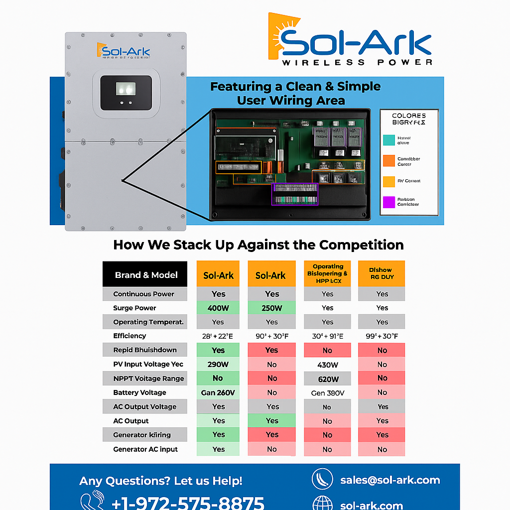Commercial 240KW Solar Array - 3 Phase 480V Solar Kit + 4x 60K 480V Sol-Ark Inverter + 4x 60KW Sol-Ark OUTDOOR Lithium Battery +242KW Solar with Ground Mount and Wiring