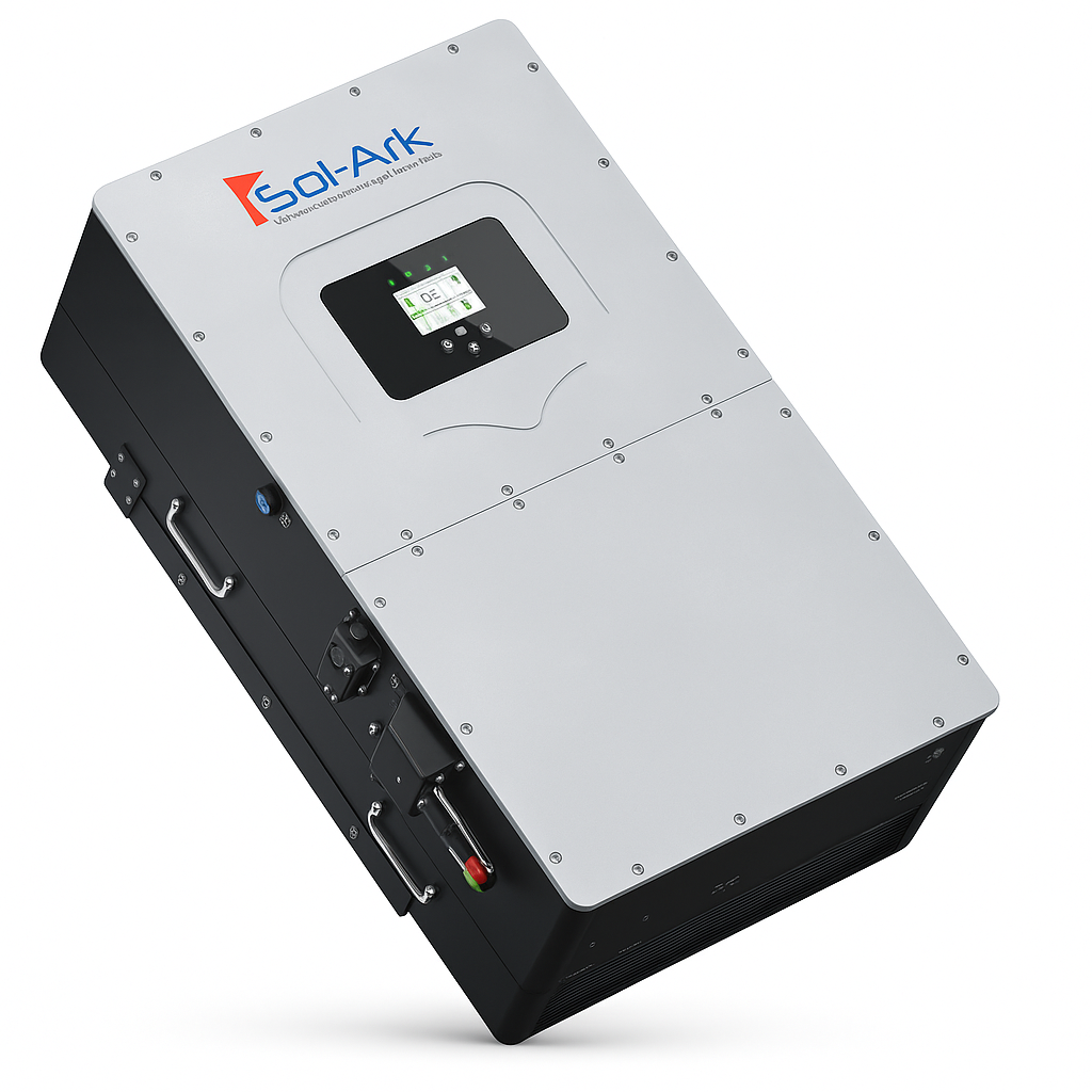 Commercial 30KW Solar Array - 3 Phase 208V Solar Kit + 30K 208V Sol-Ark Inverter + 60KW Sol-Ark OUTDOOR Lithium Battery +29.7KW Solar with Ground Mount and Wiring