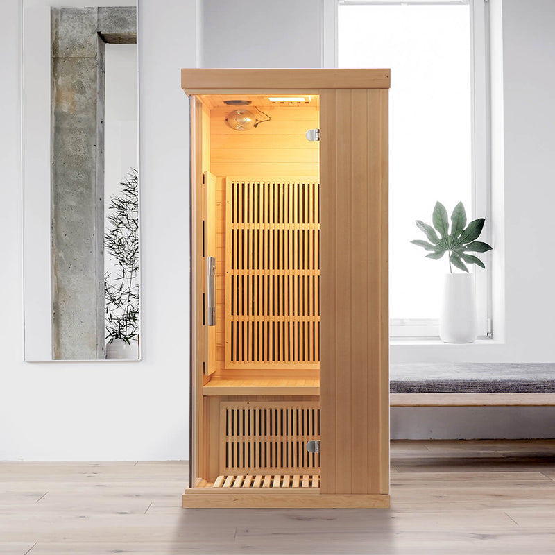 SAUNA EVOLUTION® Indoor Carbon Heaters Glass Door Sauna Room Far Infrared 09