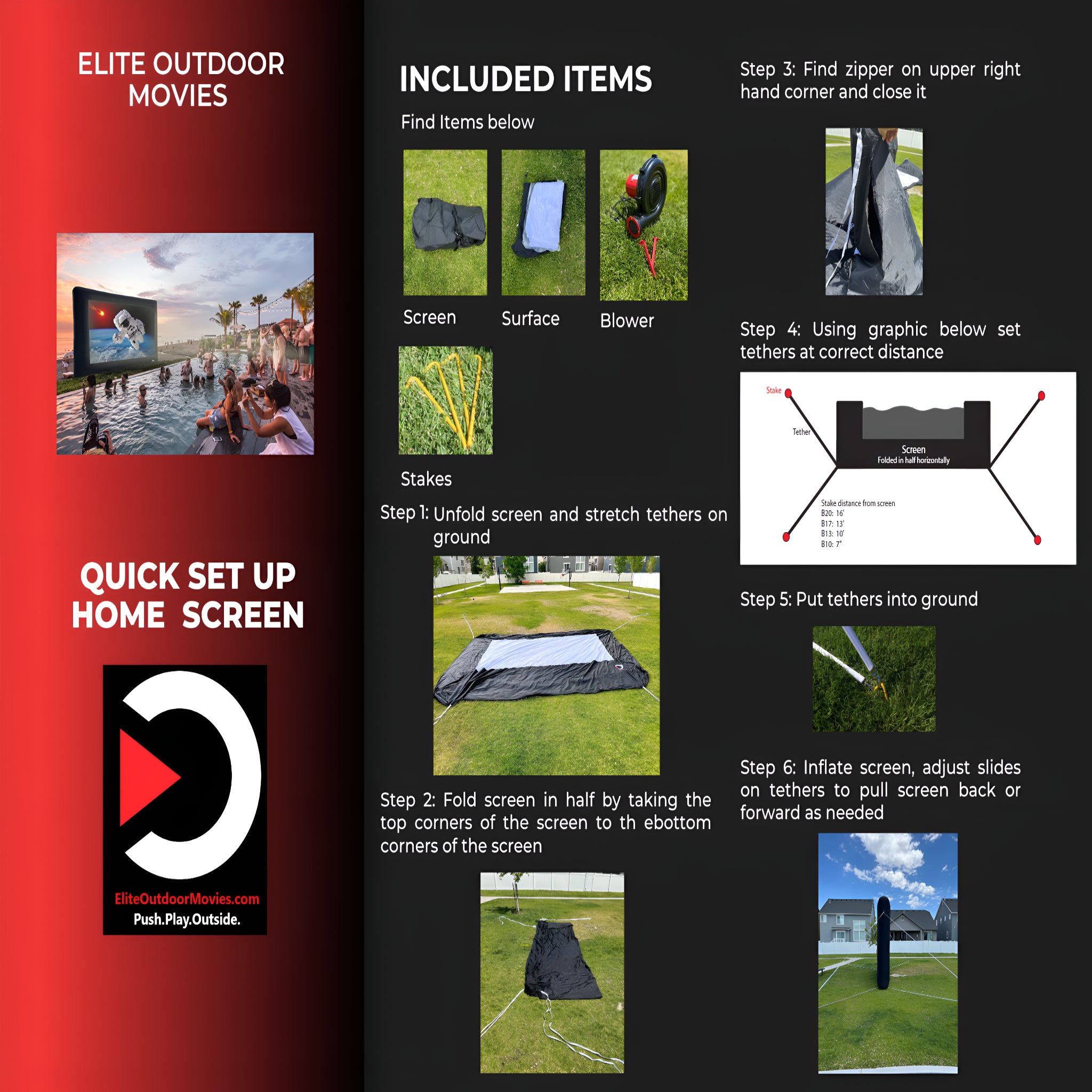 Elite Outdoor Movies 13' Home Outdoor Cinema System