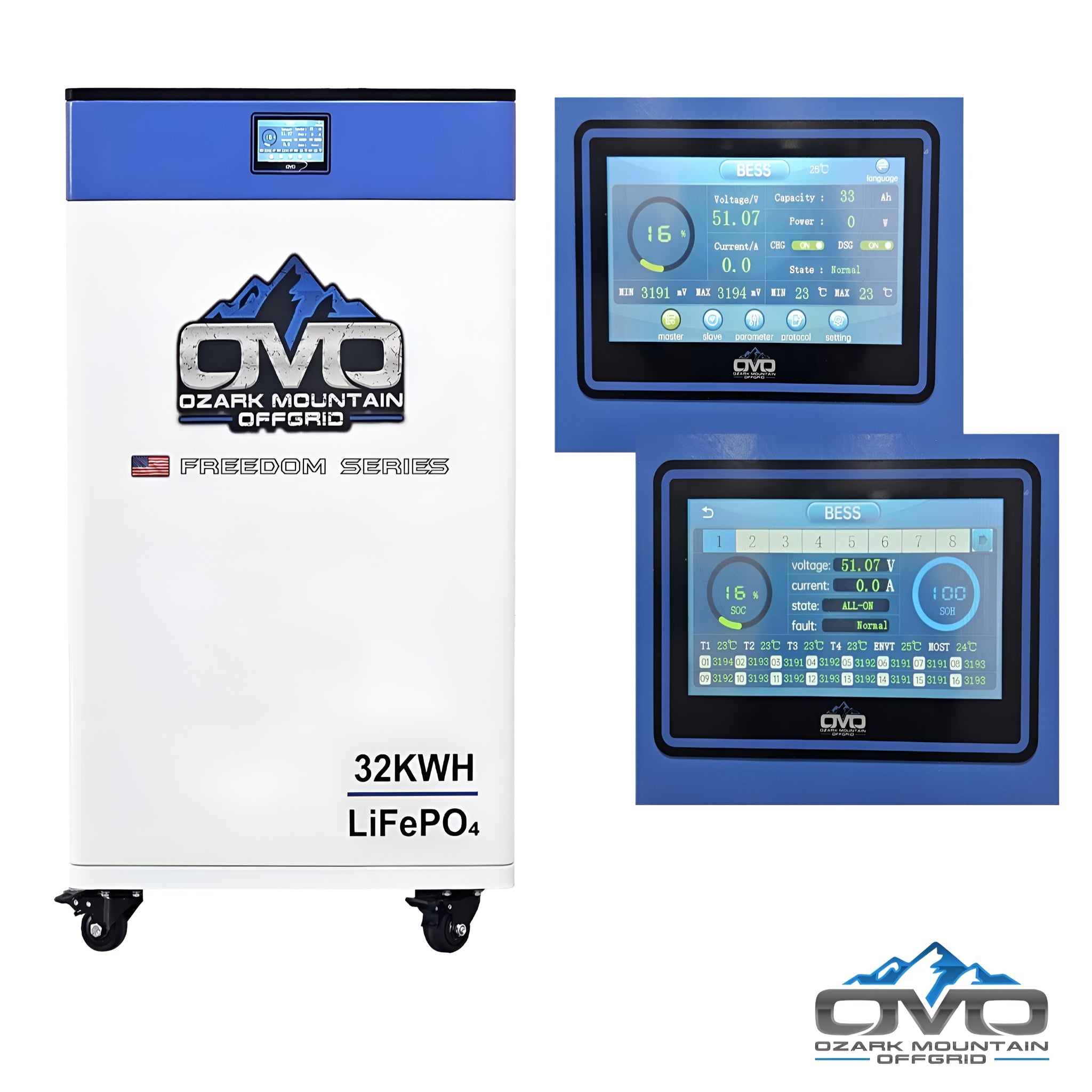 10KW Complete Offgrid Solar Kit + 15K Sol-Ark Inverter + 2x 32kWh OMO 48V Freedom Series Lithium Battery + 11KW Solar with Ground Mount and Wiring