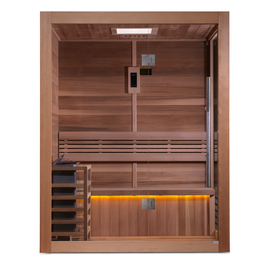 SAUNA EVOLUTION® Indoor Modern Solid Wood Steam Sauna Glass 15