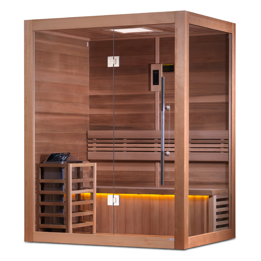 SAUNA EVOLUTION® Indoor Modern Solid Wood Steam Sauna Glass 15