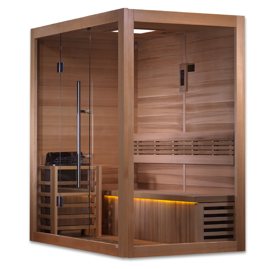 SAUNA EVOLUTION® Indoor Modern Solid Wood Steam Sauna Glass 15