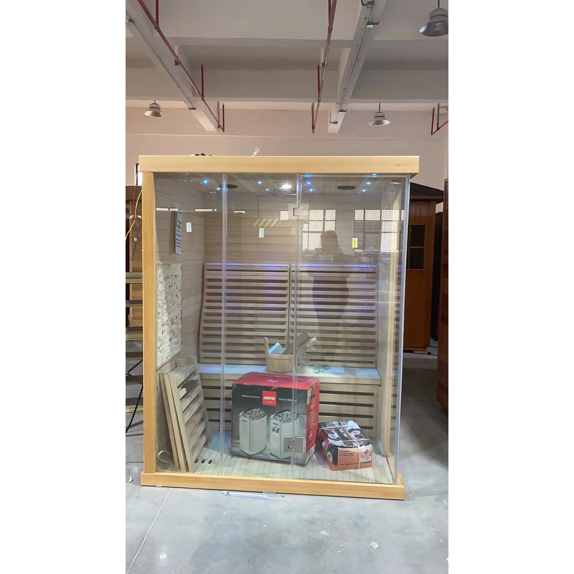 SAUNA EVOLUTION® Commercial Finnish Bath Home Sauna Indoor Steam Room Glass 03