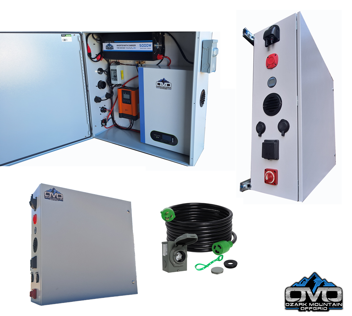 2.2KW Boat Dock Offgrid Solar Kit (4 Panel + 1 Lithium Battery) - Mountable with Plug and Play Connections