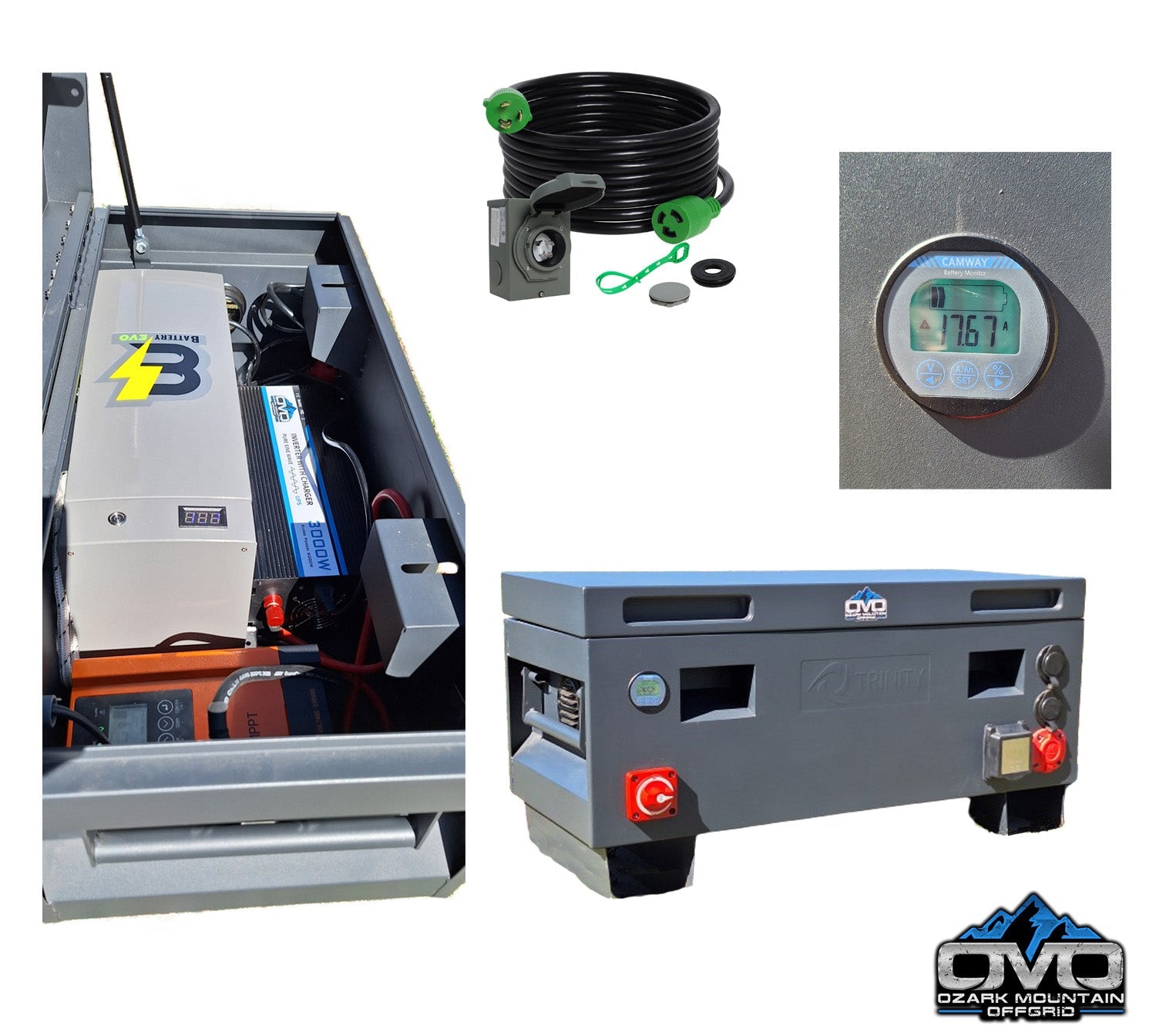 Boat Dock Offgrid Solar Kit - Portable with Plug and Play Connections (No Solar Panels)