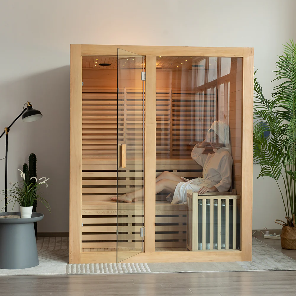 SAUNA EVOLUTION® Canadian Indoor Ozone Saunas And Steam Room For SPA Center Glass 08