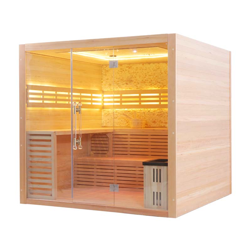 SAUNA EVOLUTION®  Hemlock / Red Cedar Indoor Therapy Wood Steam Sauna Rooms Glass 09