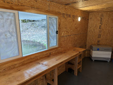 Load image into Gallery viewer, 16&#39; Enclosed SOLAR POWERED Offgrid Self-Sufficient Trailer - Concession Window Expanded Solar Array / Expanded Lithium battery bank - MOBILE STOREFRONT VERSION
