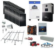 Load image into Gallery viewer, 12KW Complete Offgrid Solar Kit + EG4 18kPV + 32KW OMO 48V Freedom Series Lithium Battery + 13.2KW Solar with Ground Mount and Wiring