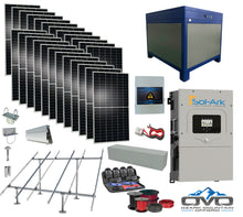 Load image into Gallery viewer, 12KW Complete Offgrid Solar Kit - 62kWh Lithium Battery + 15K Sol-Ark Inverter +13.2KW Solar with Ground Mount Rails and Wiring
