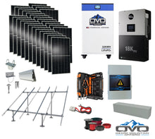 Load image into Gallery viewer, 15KW Complete Offgrid Solar Kit + EG4 18kPV + 32KW OMO 48V Freedom Series Lithium Battery + 15.4KW Solar with Ground Mount and Wiring