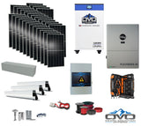 15KW Complete Offgrid Solar Kit + EG4 FlexBOSS21 + 32KW OMO 48V Freedom Series Lithium Battery + 15.4KW Solar with Roof Mounting Rails and Wiring