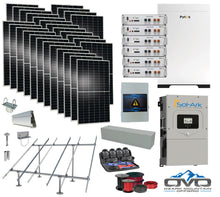 Load image into Gallery viewer, 15KW Complete Offgrid Solar Kit - 30.72kWh Pytes Lithium Battery + 15K Sol-Ark Inverter +15.4KW Solar with Ground Mount Rails and Wiring