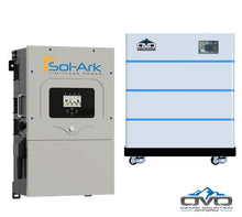 Load image into Gallery viewer, 10KW Complete Offgrid Solar Kit - 15K Sol-Ark Inverter + 15.36KW OMO Stack Lithium Battery +11KW Solar with Mounting Rails and Wiring