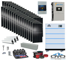 Load image into Gallery viewer, 17KW Complete Offgrid Solar Kit - 15K Sol-Ark Inverter + 20.48KW OMO Stack Lithium Battery +17.6KW Solar with Mounting Rails and Wiring