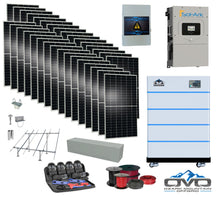 Load image into Gallery viewer, 17KW Complete Offgrid Solar Kit - 15K Sol-Ark Inverter + 20.48KW OMO Stack Lithium Battery +17.6KW Solar with Ground Mount and Wiring