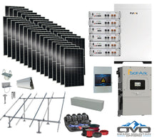 Load image into Gallery viewer, 17KW Complete Offgrid Solar Kit - 30.72kWh Pytes Lithium Battery + 15K Sol-Ark Inverter +17.6KW Solar with Ground Mount and Wiring