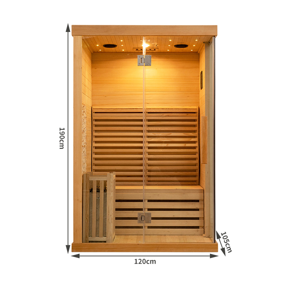 SAUNA EVOLUTION® Commercial Finnish Bath Home Sauna Indoor Steam Room Glass 03