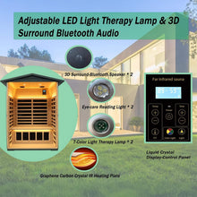 Load image into Gallery viewer, Premium 2-Person Black Carbonized Walnut Low EMF Far Infrared Outdoor Sauna With Bluetooth Audio And LED Lighting (SAK16850)