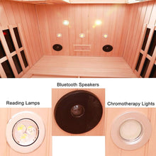 Load image into Gallery viewer, Premium 2-Person Low EMF FAR-Infrared Heat Wood Home Personal Spa Sauna With Ceramic Heaters, 1760W (SAK25714)
