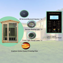 Load image into Gallery viewer, Luxury 2-Person Outdoor Low EMF Hemlock Infrared Sauna With Bluetooth And Chromotherapy Light (SAK97318)