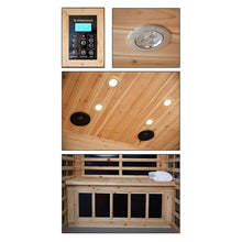 Load image into Gallery viewer, Luxury 2-Person Outdoor Low EMF Hemlock Infrared Sauna With Bluetooth And Chromotherapy Light (SAK97318)