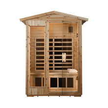 Load image into Gallery viewer, Luxury 2-Person Outdoor Low EMF Hemlock Infrared Sauna With Bluetooth And Chromotherapy Light (SAK97318)