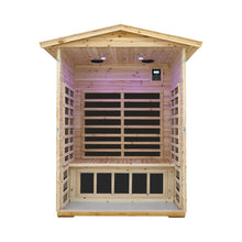 Load image into Gallery viewer, Luxury 2-Person Outdoor Low EMF Hemlock Infrared Sauna With Bluetooth And Chromotherapy Light (SAK97318)