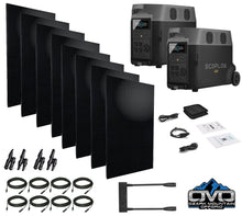 Load image into Gallery viewer, EcoFlow DELTA PRO 120/240V Output - 2x 3600 Watt Solar Generators / 7200wH Lithium Storage / 2600w Solar Complete Offgrid Kit