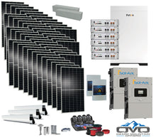 Load image into Gallery viewer, 25KW Complete Offgrid Solar Kit - 30.72kWh Pytes Lithium Battery + 2x15K Sol-Ark Inverter +26.4KW Solar with Mounting Rails and Wiring