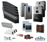 25KW Complete Offgrid Solar Kit + EG4 18kPV + 2x 14.3KW 48V EG4 Lithium Indoor Wall Battery + 26.4KW Solar with Roof Mounting Rails and Wiring