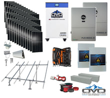 Load image into Gallery viewer, 25KW Complete Offgrid Solar Kit + EG4 FlexBOSS21 + 32KW OMO 48V Freedom Series Lithium Battery + 26.4KW Solar with Ground Mount and Wiring
