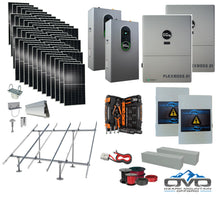 Load image into Gallery viewer, 25KW Complete Offgrid Solar Kit + EG4 FlexBOSS21 +  2x 14.3KW 48V EG4 Lithium Indoor Wall Battery + 26.4KW Solar with Ground Mount and Wiring