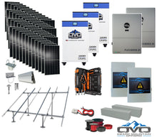 Load image into Gallery viewer, 25KW Complete Offgrid Solar Kit + EG4 FlexBOSS21 + 3x 32KW OMO 48V Freedom Series Lithium Battery + 26.4KW Solar with Ground Mount and Wiring