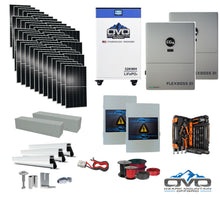 Load image into Gallery viewer, 25KW Complete Offgrid Solar Kit + EG4 FlexBOSS21 + 32KW OMO 48V Freedom Series Lithium Battery + 26.4KW Solar with Roof Mounting Rails and Wiring