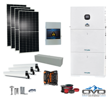 Load image into Gallery viewer, 2.2KW Complete Offgrid Solar Kit + 10K 120V/240V OMO E-Line Inverter + 2x 10.24KW OMO E-Line Lithium Battery +2.2KW Solar with Roof Mounting Rails and Wiring