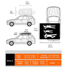 Load image into Gallery viewer, Naturnest Sirius 2 Premium 2XL 3-Person Clamshell Roof Top Tent (SAK91382)